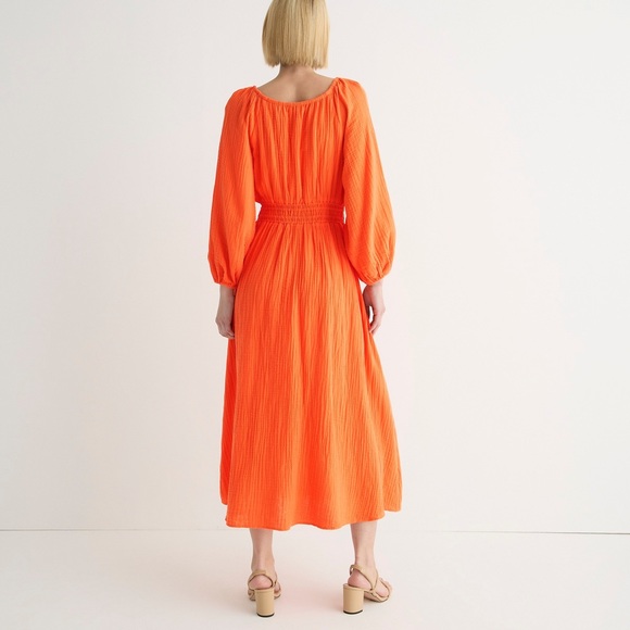 J.crew V-neck midi dress in soft gauze - Picture 4 of 4